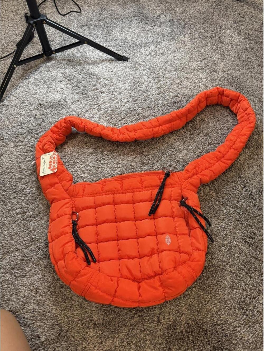 Kipling Orange Quilted Crossbody Bag